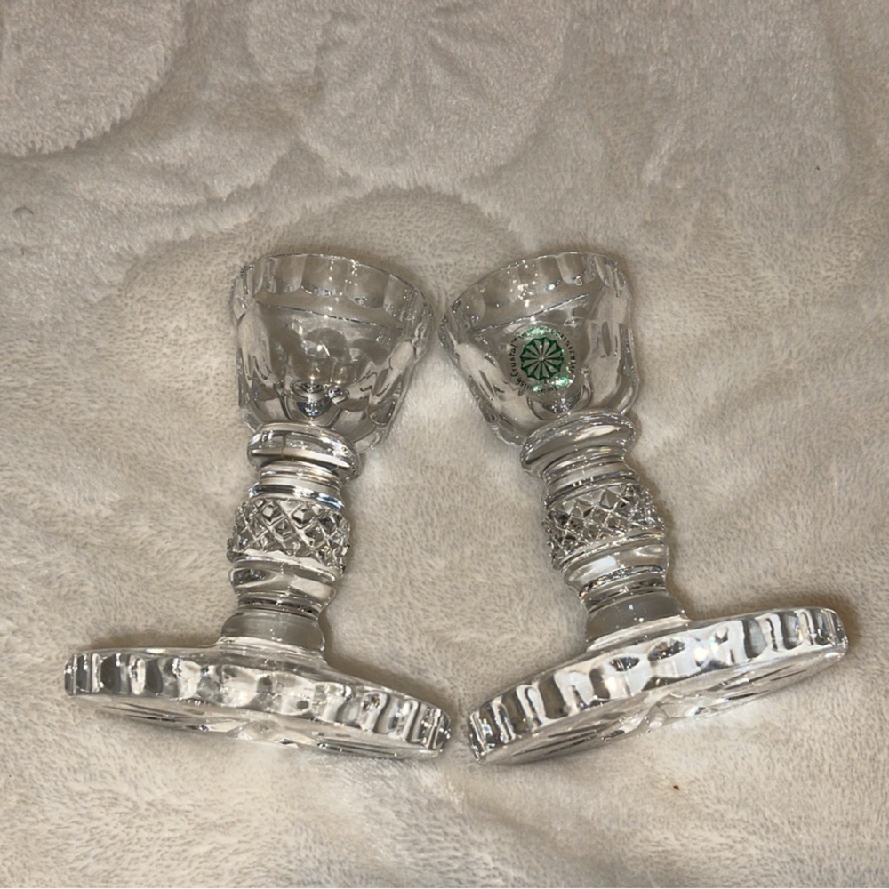 Vintage Galway Irish Crystal Candle Set Lead Crystal NWT No Box - Picture 7 of 8